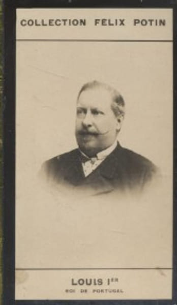 Photographie de la collection F&eacute;lix Potin (4 x 7,5 cm) repr&eacute;sentant : Louis Ier - Roi de Portugal.. LOUIS Ier - Roi de Portugal 