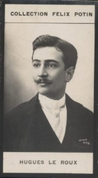 Photographie de la collection F&eacute;lix Potin (4 x 7,5 cm) repr&eacute;sentant : Hugues Le Roux, homme de lettres.. LE ROUX (Hugues) Photo Nadar.