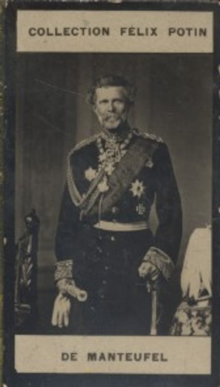 Photographie de la collection Félix Potin (4 x 7,5 cm) représentant : Karl de Manteufel, homme politique.. MANTEUFEL (Karl de) 