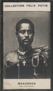 Photographie de la collection F&eacute;lix Potin (4 x 7,5 cm) repr&eacute;sentant : Makonnen - Ras d'Abyssinie.. MAKONNEN (Ras d'Abyssinie) 