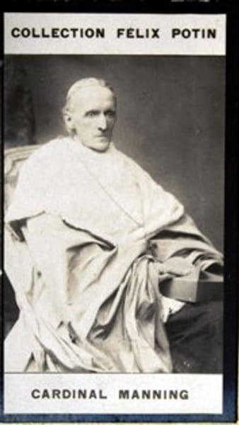 Photographie de la collection F&eacute;lix Potin (4 x 7,5 cm) repr&eacute;sentant : Cardinal Manning.. MANNING (Henry-Edouard) 