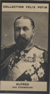 Photographie de la collection F&eacute;lix Potin (4 x 7,5 cm) repr&eacute;sentant : Alfred - Duc d'Edimbourg.. ALFRED - Duc d'Edimbourg 