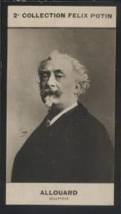 Photographie de la collection Félix Potin (4 x 7,5 cm) représentant : Henri-Emile Allouard, sculpteur.