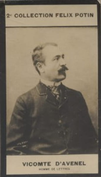 Photographie de la collection F&eacute;lix Potin (4 x 7,5 cm) repr&eacute;sentant : Georges d'Avenel. Homme de lettres.. AVENEL (Vicomte d') - (Photo de la 2e ...
