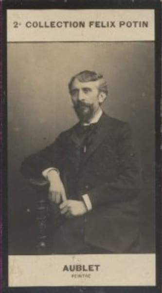 Photographie de la collection F&eacute;lix Potin (4 x 7,5 cm) repr&eacute;sentant : Albert Aublet, peintre.. AUBLET (Albert) - (Photo de la 2e collection F&eacute;lix ...