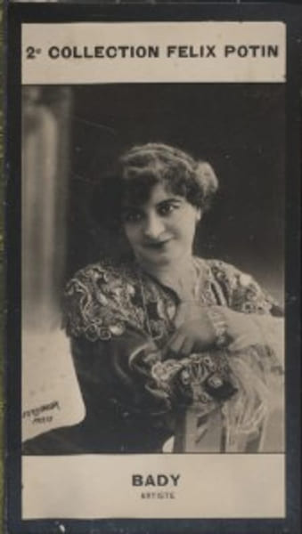 Photographie de la collection F&eacute;lix Potin (4 x 7,5 cm) repr&eacute;sentant : Berthe Bady, com&eacute;dienne.. BADY (Berthe) - (Photo de la 2e collection F&eacute;lix ...