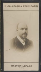 Photographie de la collection Félix Potin (4 x 7,5 cm) représentant : Jules Bastien-Lepage, peintre.