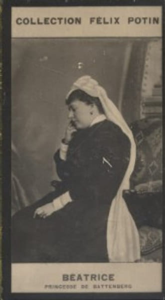 Photographie de la collection F&eacute;lix Potin (4 x 7,5 cm) repr&eacute;sentant : Princesse B&eacute;atrice de Battenberg.. BEATRICE (Princesse de Battenberg) 
