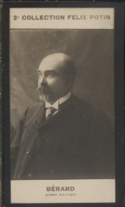 Photographie de la collection Félix Potin (4 x 7,5 cm) représentant : Alexandre Bérard, homme politique.. BERARD (Alexandre) - (Photo de la 2e ...