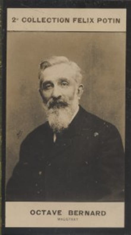 Photographie de la collection Félix Potin (4 x 7,5 cm) représentant : Octave Bernard, magistrat.. BERNARD (Octave) - (Photo de la 2e collection Félix ...