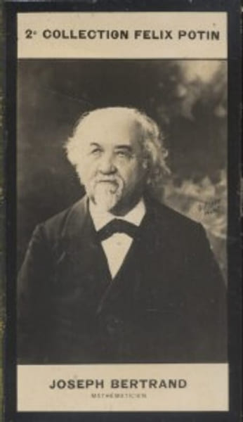 Photographie de la collection F&eacute;lix Potin (4 x 7,5 cm) repr&eacute;sentant : Joseph Bertrand, math&eacute;maticien.. BERTRAND (Joseph) - (Photo de la 2e collection ...