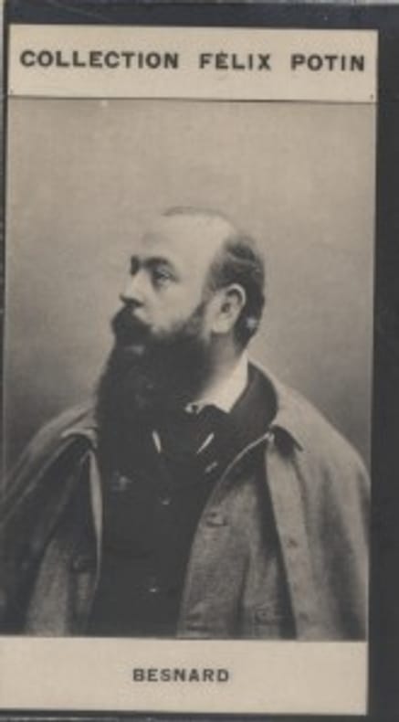 Photographie de la collection Félix Potin (4 x 7,5 cm) représentant : Albert Besnard, peintre.. BESNARD (Albert) 