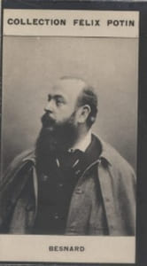Photographie de la collection Félix Potin (4 x 7,5 cm) représentant : Albert Besnard, peintre.