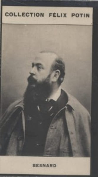 Photographie de la collection F&eacute;lix Potin (4 x 7,5 cm) repr&eacute;sentant : Albert Besnard, peintre.. BESNARD (Albert) 