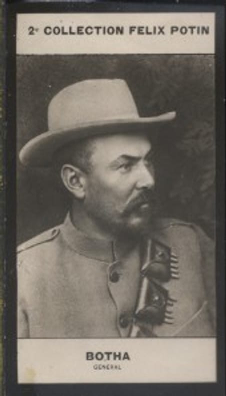 Photographie de la collection Félix Potin (4 x 7,5 cm) représentant : Général Louis Botha.. BOTHA (Louis) - (Photo de la 2e collection Félix Potin) 