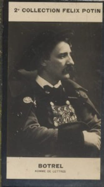 Photographie de la collection F&eacute;lix Potin (4 x 7,5 cm) repr&eacute;sentant : Th&eacute;odore Botrel, homme de lettres.. BOTREL (Th&eacute;odore) - (Photo de la 2e ...
