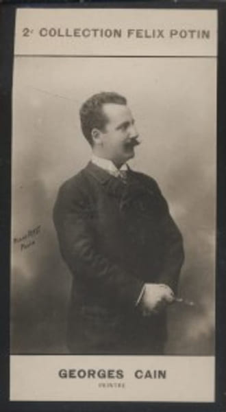 Photographie de la collection F&eacute;lix Potin (4 x 7,5 cm) repr&eacute;sentant : Georges Cain, peintre et auteur dramatique.. CAIN (Georges) - (Photo de la 2e ...