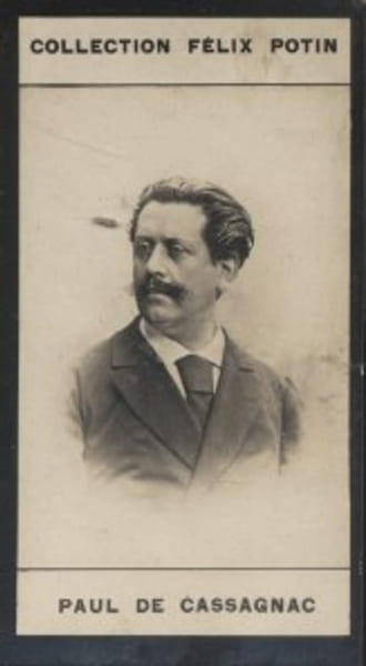 Photographie de la collection F&eacute;lix Potin (4 x 7,5 cm) repr&eacute;sentant : Paul de Cassagnac, journaliste et homme politique.. CASSAGNAC (Paul de) 
