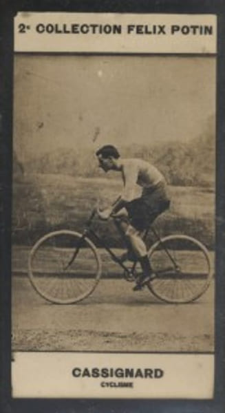Photographie de la collection F&eacute;lix Potin (4 x 7,5 cm) repr&eacute;sentant : Georges Cassignard, coureur cycliste.. CASSIGNARD (Georges) - (Photo de la 2e ...