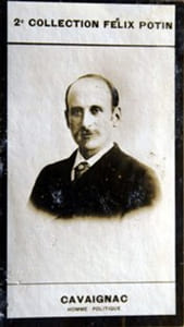 Photographie de la collection Félix Potin (4 x 7,5 cm) représentant : Eugène Cavaignac, homme politique.