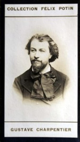 Photographie de la collection F&eacute;lix Potin (4 x 7,5 cm) repr&eacute;sentant : Gustave Charpentier, compositeur.. CHARPENTIER (Gustave) 