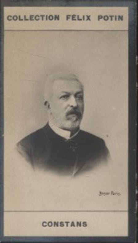 Photographie de la collection Félix Potin (4 x 7,5 cm) représentant : Ernest Constans, homme politique.. CONSTANS (Ernest) 
