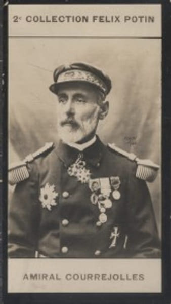 Photographie de la collection F&eacute;lix Potin (4 x 7,5 cm) repr&eacute;sentant : Amiral Courrejolles.. COURREJOLLES (Vice-Amiral) - (Photo de la 2e collection ...