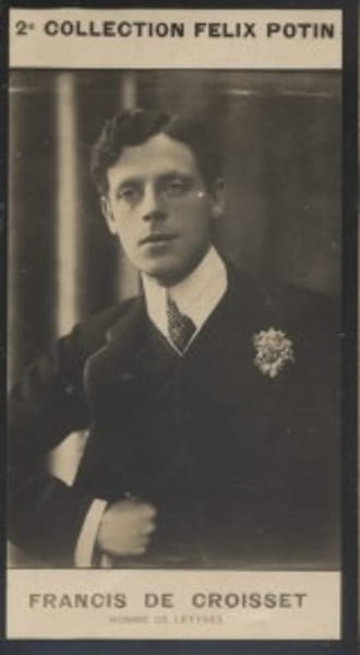 Photographie de la collection F&eacute;lix Potin (4 x 7,5 cm) repr&eacute;sentant : Francis de Croisset, homme de lettres.. CROISSET (Francis de) - (Photo de la 2e ...