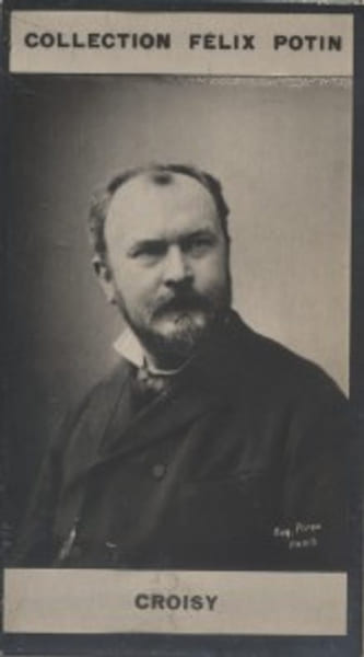 Photographie de la collection F&eacute;lix Potin (4 x 7,5 cm) repr&eacute;sentant : On&eacute;sime Croisy, sculpteur.. CROISY (On&eacute;sime-Aristide) Photo Eug&egrave;ne Pirou.