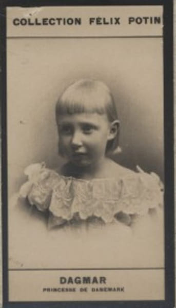 Photographie de la collection F&eacute;lix Potin (4 x 7,5 cm) repr&eacute;sentant : Princesse Dagmar de Danemark.. DAGMAR - Princesse de Danemark 