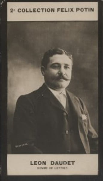 Photographie de la collection F&eacute;lix Potin (4 x 7,5 cm) repr&eacute;sentant : L&eacute;on Daudet, homme de lettres.. DAUDET (L&eacute;on) - (Photo de la 2e collection F&eacute;lix ...