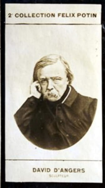 Photographie de la collection F&eacute;lix Potin (4 x 7,5 cm) repr&eacute;sentant : David d'Angers, sculpteur.. DAVID D'ANGERS (Sculpteur) - (Photo de la 2e ...