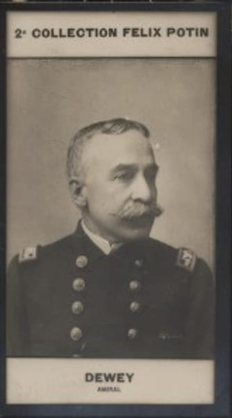 Photographie de la collection F&eacute;lix Potin (4 x 7,5 cm) repr&eacute;sentant : Amiral Dewey.. DEWEY (Georges) - (Photo de la 2e collection F&eacute;lix Potin) 