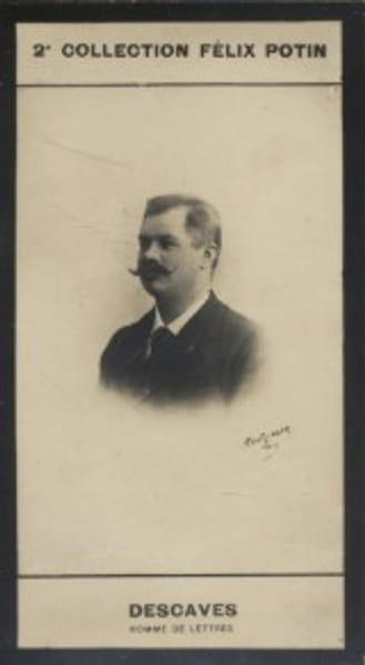 Photographie de la collection F&eacute;lix Potin (4 x 7,5 cm) repr&eacute;sentant : Lucien Descaves, homme de lettres.. DESCAVES (Lucien) - (Photo de la 2e ...