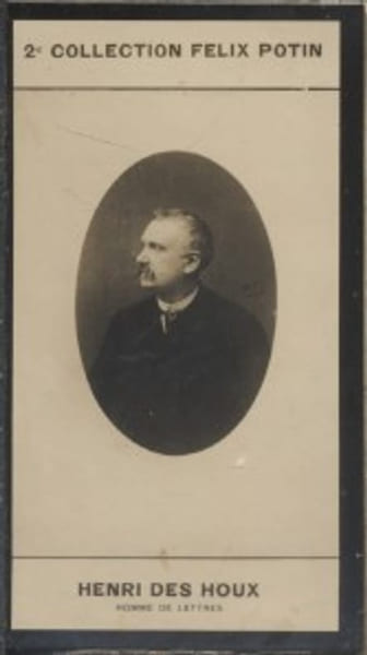 Photographie de la collection F&eacute;lix Potin (4 x 7,5 cm) repr&eacute;sentant : Henri Des Houx, homme de lettres.. DES HOUX (Henri) - (Photo de la 2e collection ...