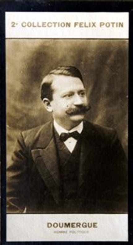 Photographie de la collection Félix Potin (4 x 7,5 cm) représentant : Gaston Doumergue, homme politique.. DOUMERGUE (Gaston) - (Photo de la 2e ...