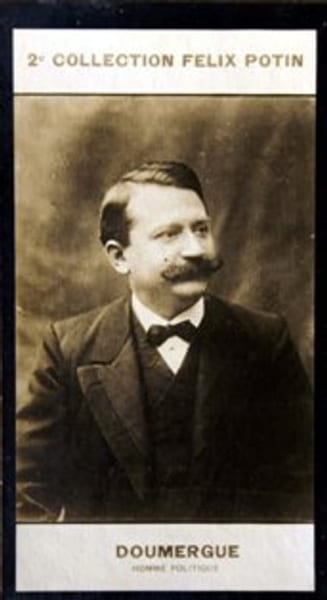Photographie de la collection F&eacute;lix Potin (4 x 7,5 cm) repr&eacute;sentant : Gaston Doumergue, homme politique.. DOUMERGUE (Gaston) - (Photo de la 2e ...