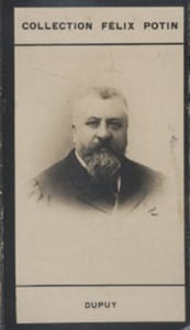 Photographie de la collection Félix Potin (4 x 7,5 cm) représentant : Charles Dupuy, homme politique.
