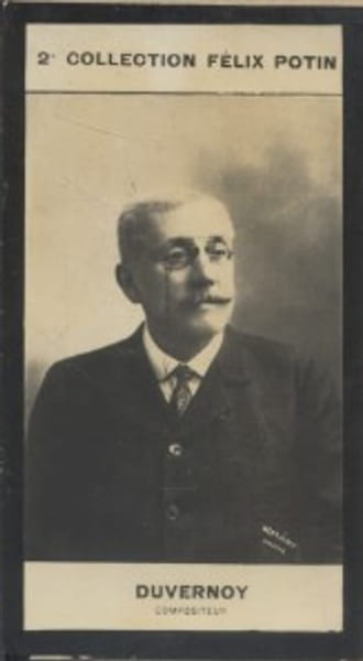 Photographie de la collection F&eacute;lix Potin (4 x 7,5 cm) repr&eacute;sentant : Alphonse Duvernoy, virtuose et compositeur.. DUVERNOY (Alphonse) - (Photo de la ...