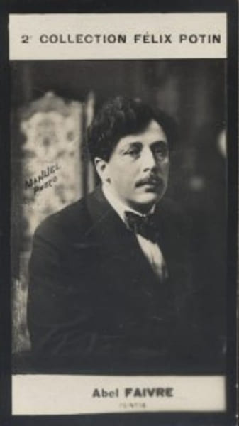 Photographie de la collection F&eacute;lix Potin (4 x 7,5 cm) repr&eacute;sentant : Abel Faivre, peintre et illustrateur.. FAIVRE (Abel) - (Photo de la 2e ...