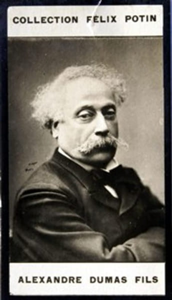 Photographie de la collection F&eacute;lix Potin (4 x 7,5 cm) repr&eacute;sentant : Alexandre Dumas fils.. DUMAS (Alexandre, fils) 