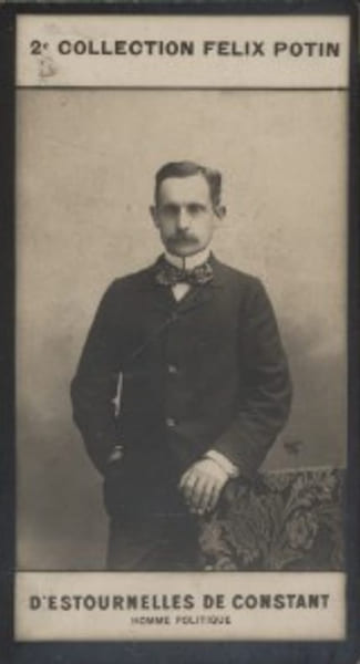 Photographie de la collection F&eacute;lix Potin (4 x 7,5 cm) repr&eacute;sentant : Paul d'Estournelles de Constant, homme politique.. ESTOURNELLES DE CONSTANT ...