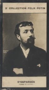 Photographie de la collection F&eacute;lix Potin (4 x 7,5 cm) repr&eacute;sentant : Georges d'Esparb&egrave;s, homme de lettres.. ESPARBES (Georges d') - (Photo de la 2e ...
