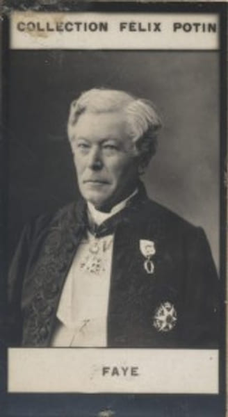 Photographie de la collection F&eacute;lix Potin (4 x 7,5 cm) repr&eacute;sentant : Auguste Faye, astronome.. FAYE (Auguste) 
