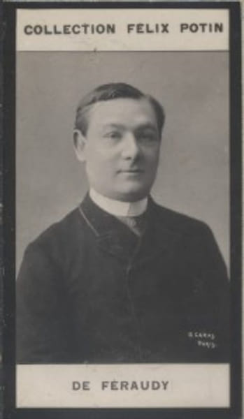 Photographie de la collection F&eacute;lix Potin (4 x 7,5 cm) repr&eacute;sentant : Maurice de F&eacute;raudy, com&eacute;dien.. FERAUDY (Maurice de) 