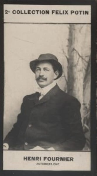 Photographie de la collection F&eacute;lix Potin (4 x 7,5 cm) repr&eacute;sentant : Henry Fournier, champion automobile.. FOURNIER (Henry) - (Photo de la 2e ...