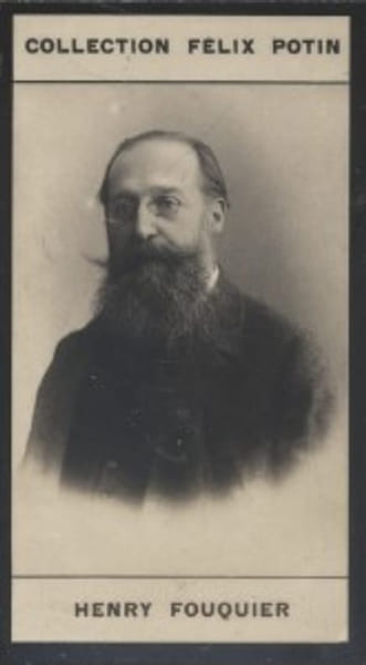 Photographie de la collection F&eacute;lix Potin (4 x 7,5 cm) repr&eacute;sentant : Henry Fouquier, homme de lettres.. FOUQUIER (Henry) 