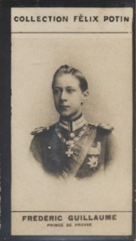 Photographie de la collection Félix Potin (4 x 7,5 cm) représentant : Frédéric-Guillaume - Prince impérial d'Allemagne.. FREDERIC-GUILLAUME - Prince ...