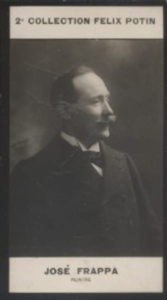 Photographie de la collection F&eacute;lix Potin (4 x 7,5 cm) repr&eacute;sentant : Jos&eacute; Frappa, peintre.. FRAPPA (Jos&eacute;) - (Photo de la 2e collection F&eacute;lix Potin) 