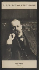 Photographie de la collection Félix Potin (4 x 7,5 cm) représentant : Emile Friant, peintre.